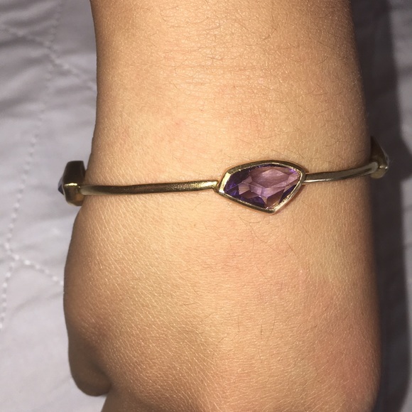 NWOT Tanzanite Color Crystal Bangle Bracelet - Picture 2 of 9